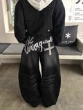 Embroidery Gothic Dark Baggy Pant