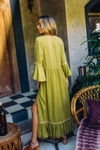 Embroidery Hollow Out Lace Retro White Boho Dress