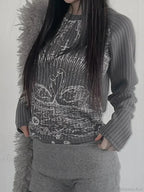 Emo Printed O-Neck Knit Top