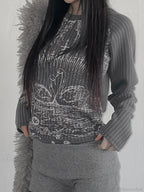 Emo Printed O-Neck Knit Top