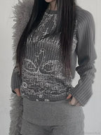 Emotional Printed Round-Neck Knit Top