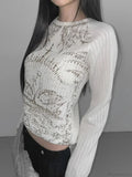 Emotional Printed Round-Neck Knit Top