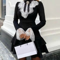 Eyelash Gown Ruffles Elegant Lace - Arm Bell Party Trend