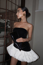 Fall Elegant Strapless Peplum Mini Party Dress