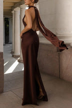 Satin Backless Sleeveless Party Dress