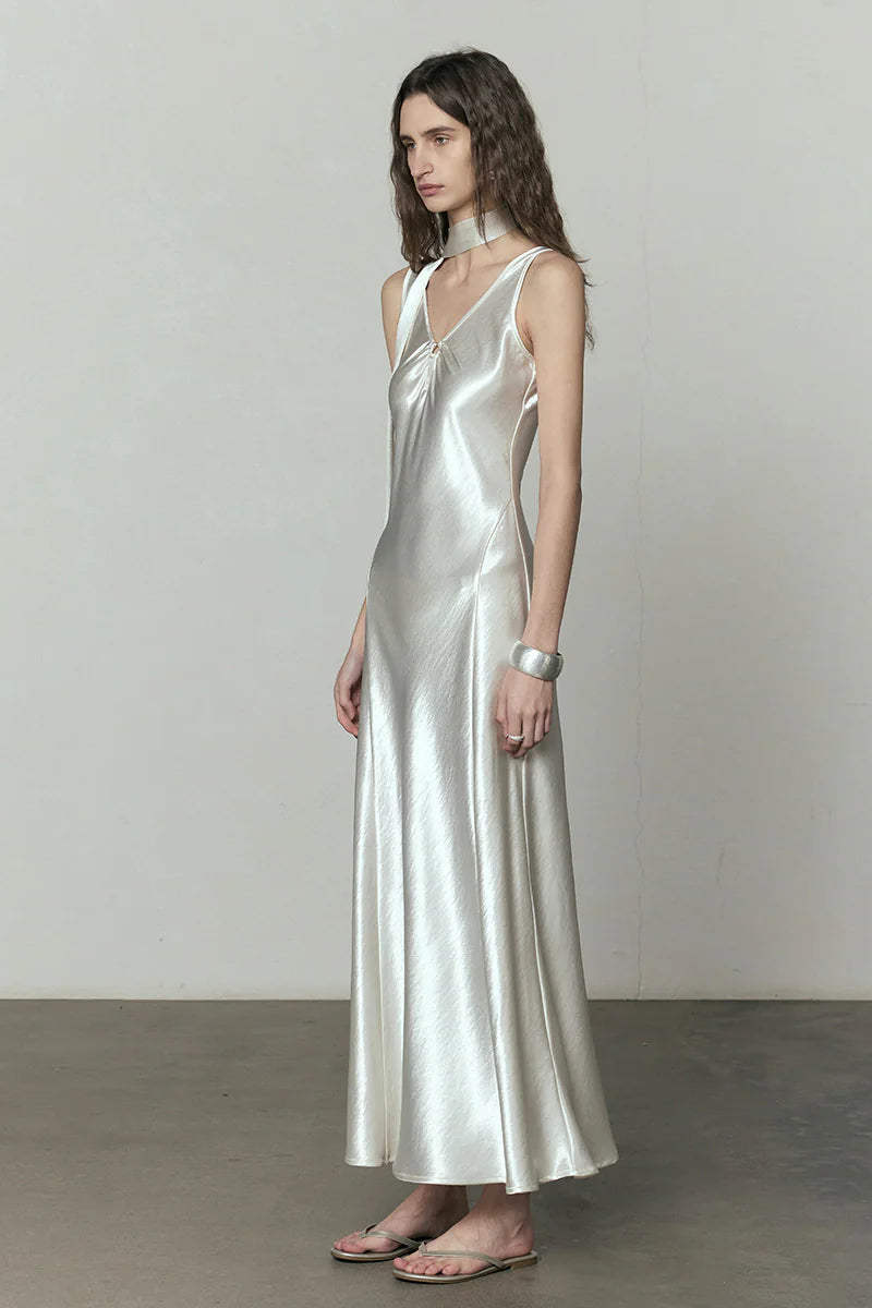 Temperament V-Neck Maxi Dress