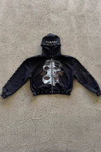 Street Style Rhinestone Print Hoodie