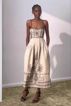 Boho Embroidered Maxi Dress