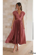Loose Zipper Trendy Pleated Party Dress