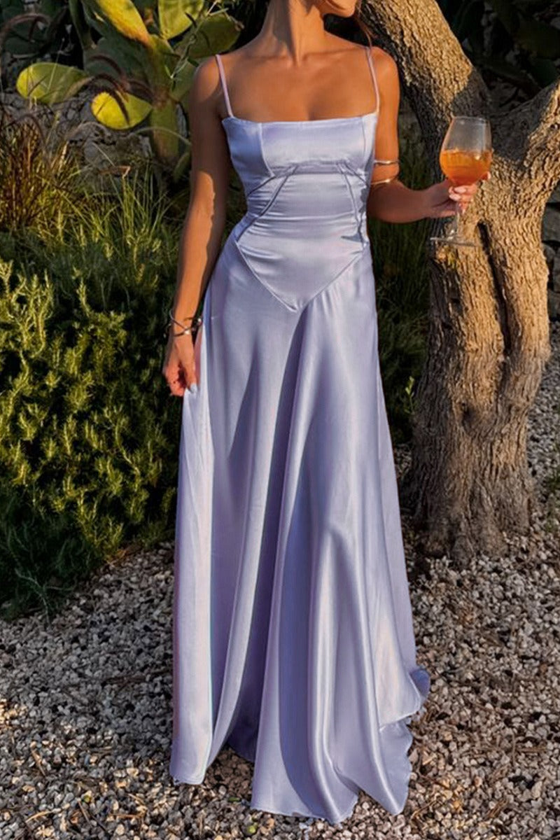 Cami Slim Fit Back Tie Long Prom Dress