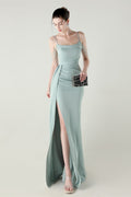 Satin Spaghetti Strap Mermaid Party Dress