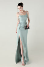 Satin Spaghetti Strap Mermaid Party Dress