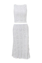Ribbed Crew Neck Crop Top Bodycon Skirt Sets