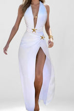 V-Neck Split Loose Party Dress