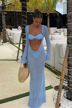 Solid Deep V Three Piece Swim Set