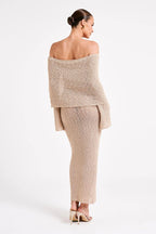 Off Shoulder One Knit Sweater Dress
