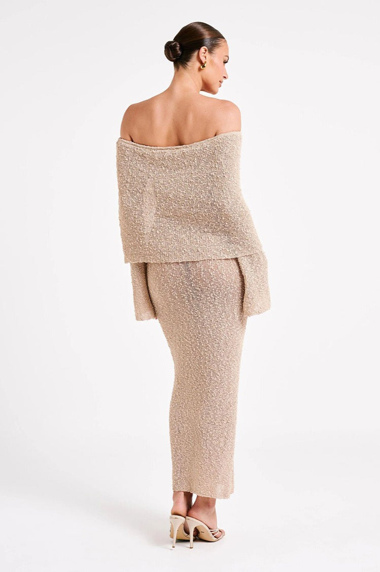 Off Shoulder One Knit Sweater Dress