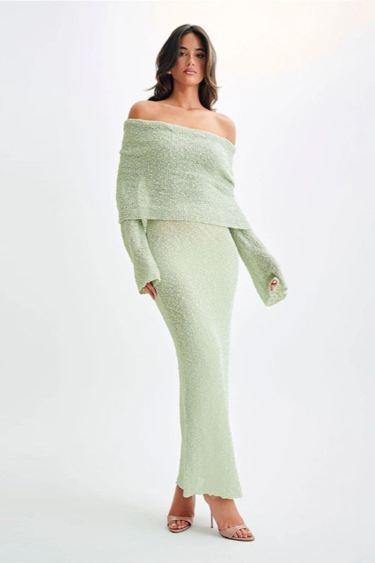Off Shoulder One Knit Sweater Dress