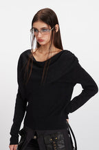 Cowl Neck Fitted Knit Top