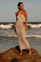 Hollow Knit Beach Bikini Boho Dress
