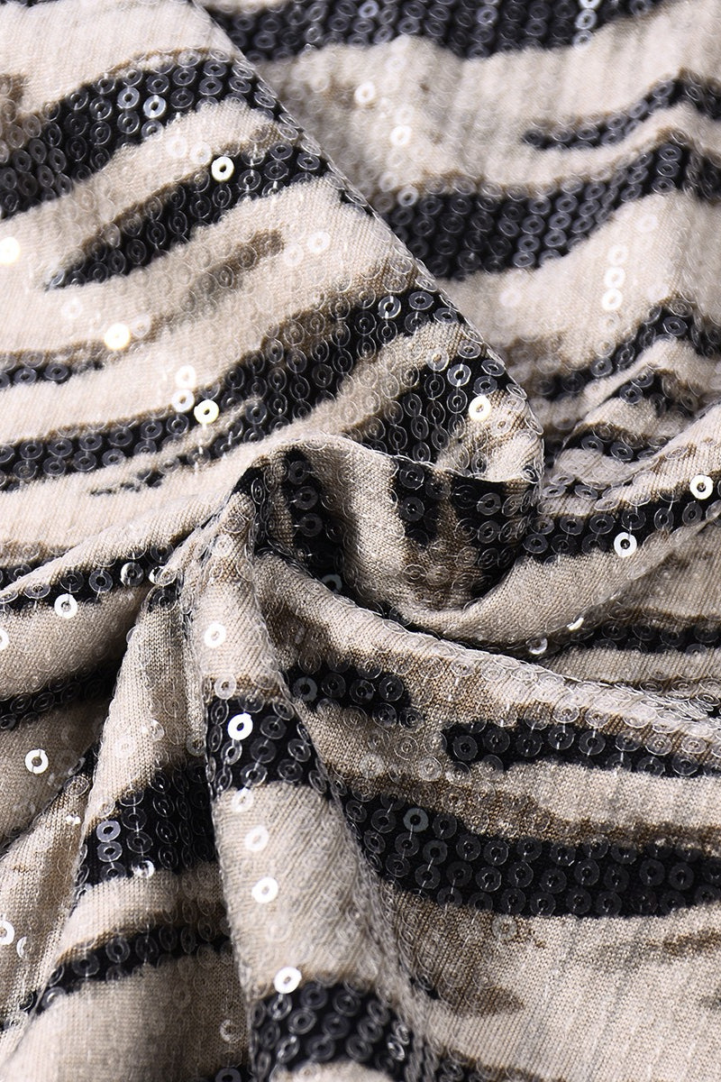 Sequin Zebra Print Skirt