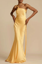 Satin One Shoulder Bodycon Formal Dress