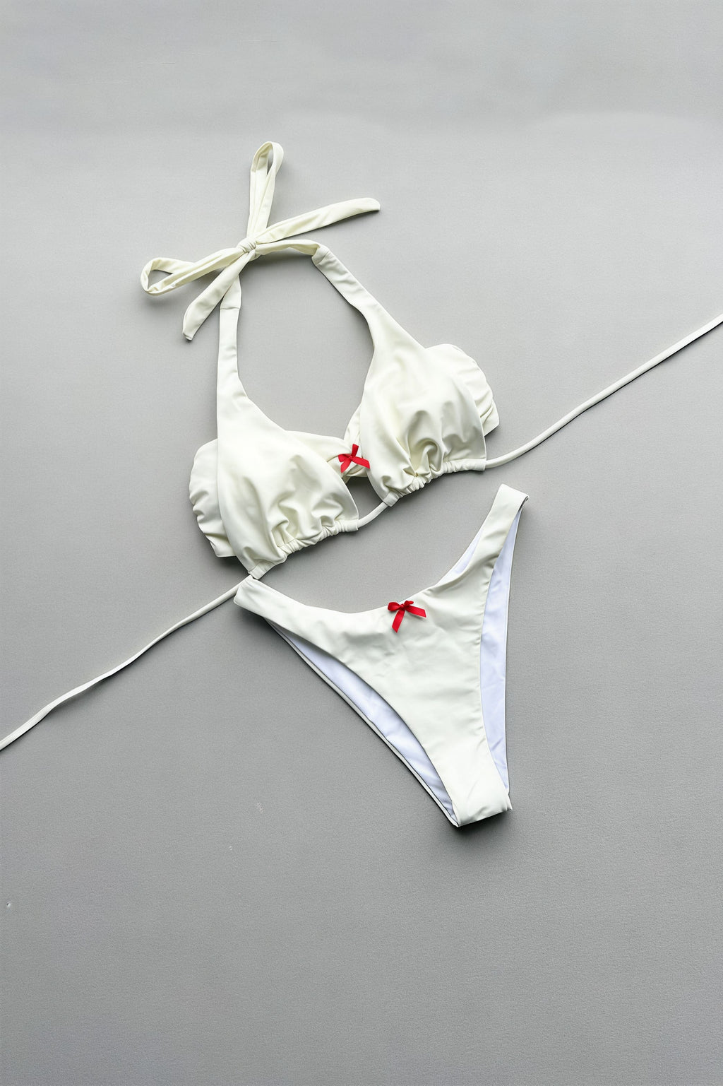 Solid Bikini Set And Skirt Three Piece Swim Sets