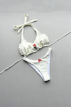 Solid Bikini Set And Skirt Three Piece Swim Sets