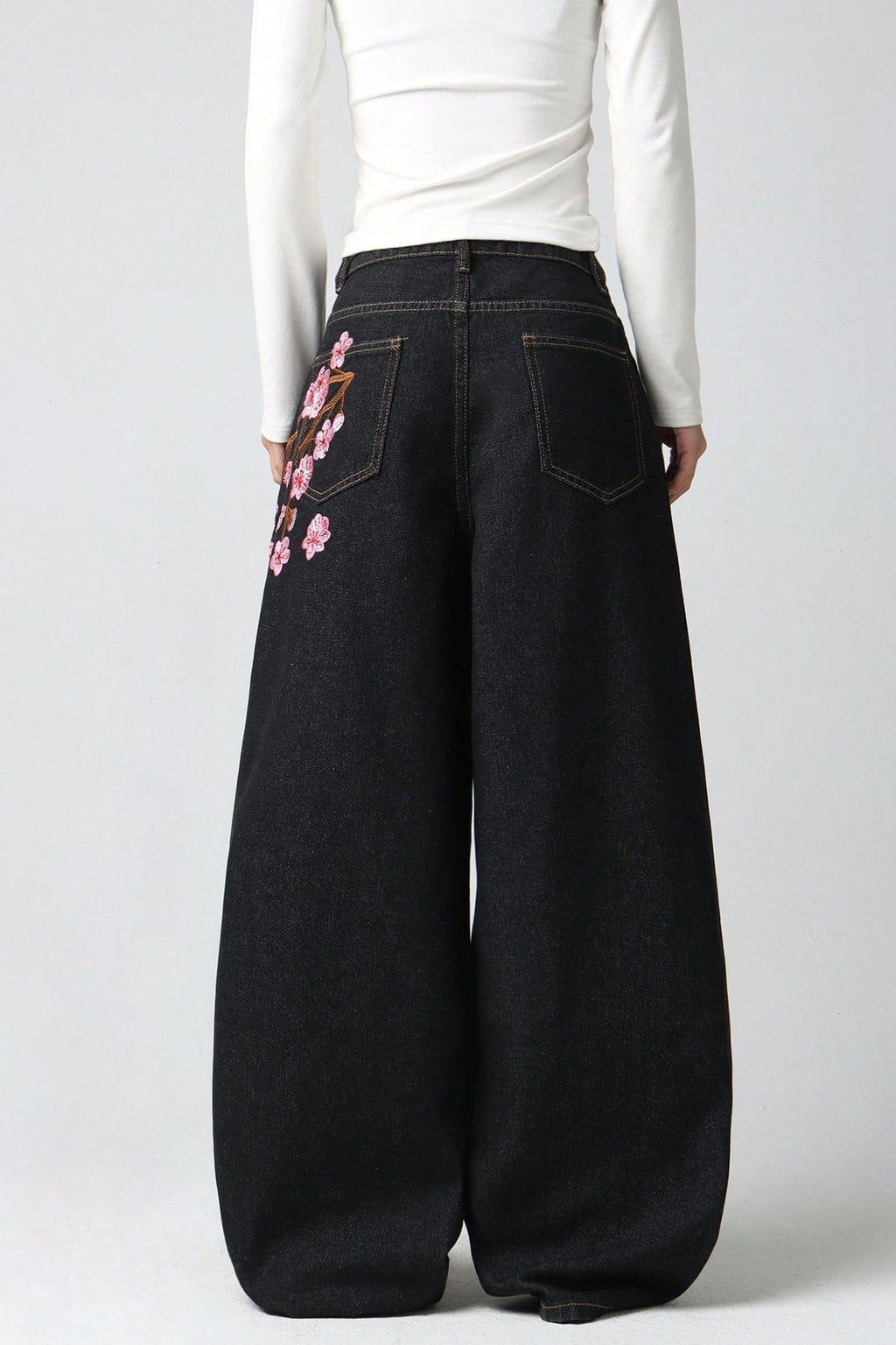 Y2K Vintage Embroidered Wide Leg Jeans