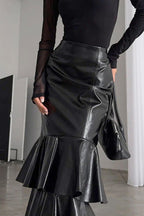 Vintage High-Waist Mermaid Maxi Skirt