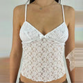 Fairy Floral Lace Mesh V Neck Crop Top