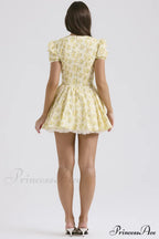Faith Vintage Floral Charming Pleated Mini Dress