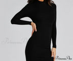 Falling For Charming Mock Neck Dress