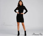 Falling For Charming Mock Neck Dress