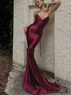 Bandage Spaghetti Strap Sleeveless Ruched Maxi Dress