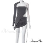 Drawstring Ruched Slim Skirt Mini Dress