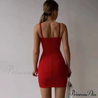 Elegant Patch Slim Fit Spaghetti Strap Backless Mini Dress