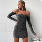 Glitter Off Shoulder Mini Dress