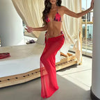 Gradient Print Bikini Three Piece Swimsuit
