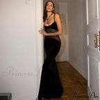 Mesh Sheer Sleeveless Backless Party Maxi Dress