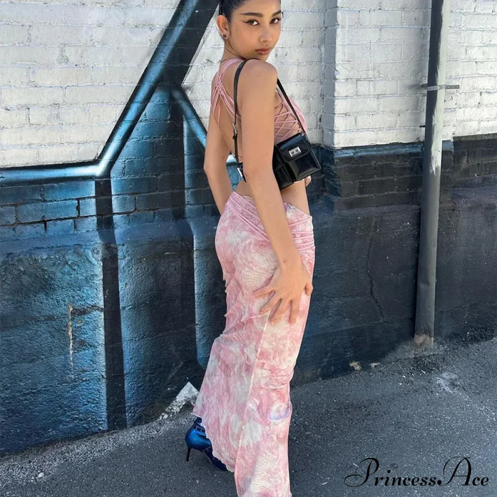 Print Two Set Maxi Dress