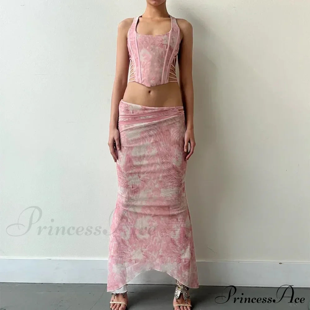 Print Two Set Maxi Dress