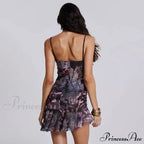 Ruched Slip Cut Out Backless Mini Dress