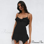 Backless Frill Hem Mini Dress