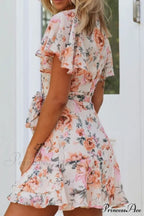 Short Graceful Sleeve Stripe Dress