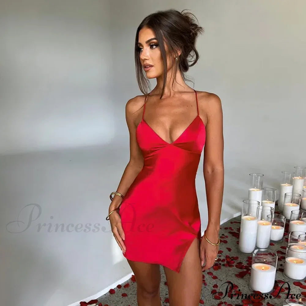 Sleeveless Mini Night Club Party Backless Y2K Clothes Streetwear Bodycon Dress