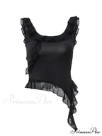 Sleeveless Ruffles Irregular Summer Camis Crop Top