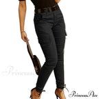 Solid Color Casual Pocket Button Zipper Slim Trousers