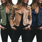 Solid Color Cool Zipper Jacket