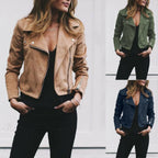 Solid Color Cool Zipper Jacket